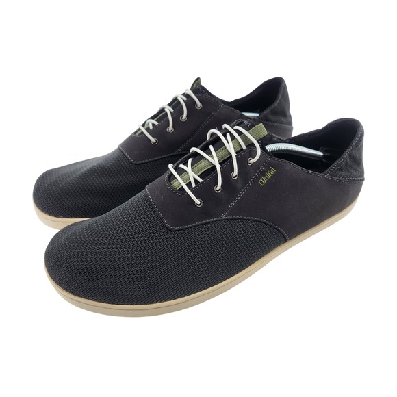 OluKai Nohea Moku Shoes Mens 14 Black Textile Lace Up Casual Comfort Sneakers‎